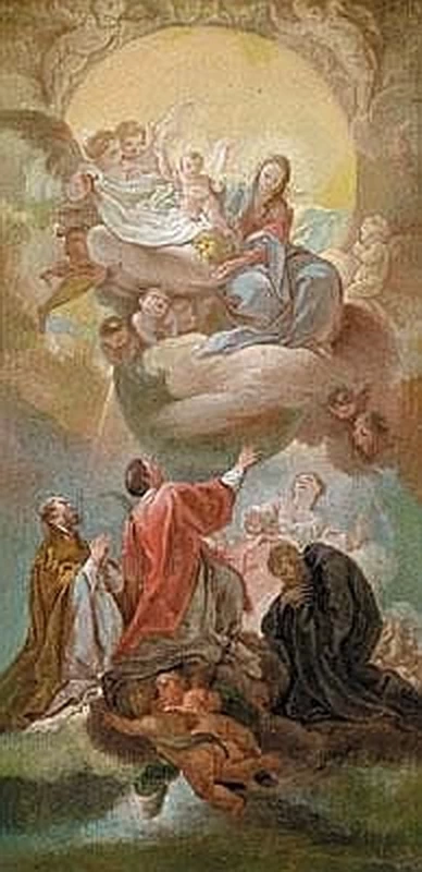Madonna con il Bambino in gloria, che appare a quattro Santi